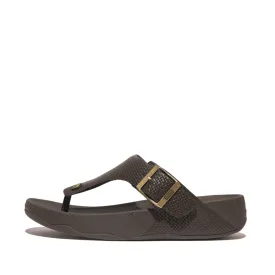 รองเท้าแตะแบบหูหนีบ ผู้ชาย รุ่น TRAKK II MENS BUCKLE WEAVE-EMBOSSED LEATHER TOE-POST SANDALS