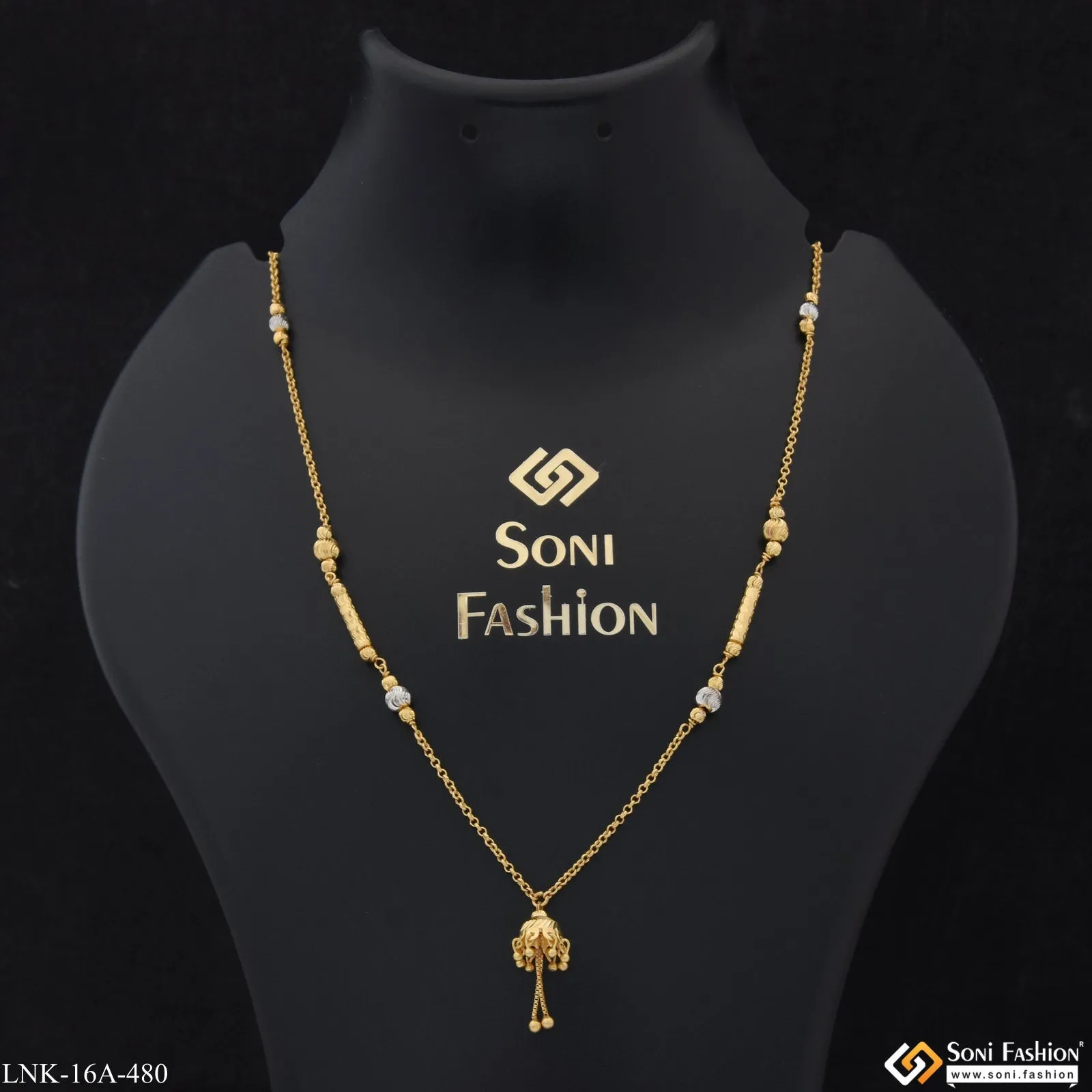 1 Gram Gold Plated Best Stunning Design Gold Plated Necklace for Lady - Style A480