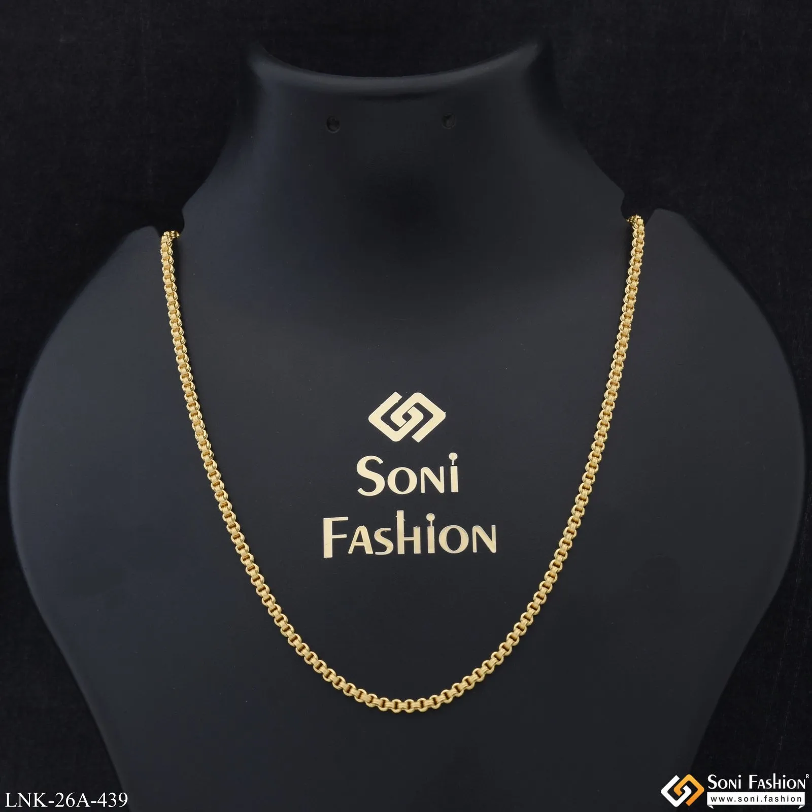 1 Gram Gold Plated Classic Design Gold Plated Chain for Lady - Style A439