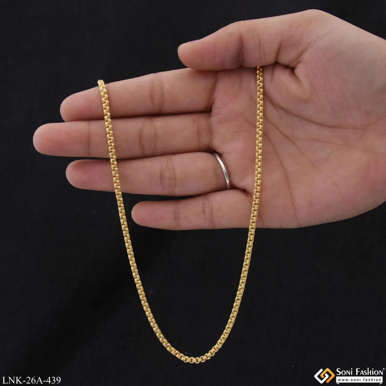 1 Gram Gold Plated Classic Design Gold Plated Chain for Lady - Style A439