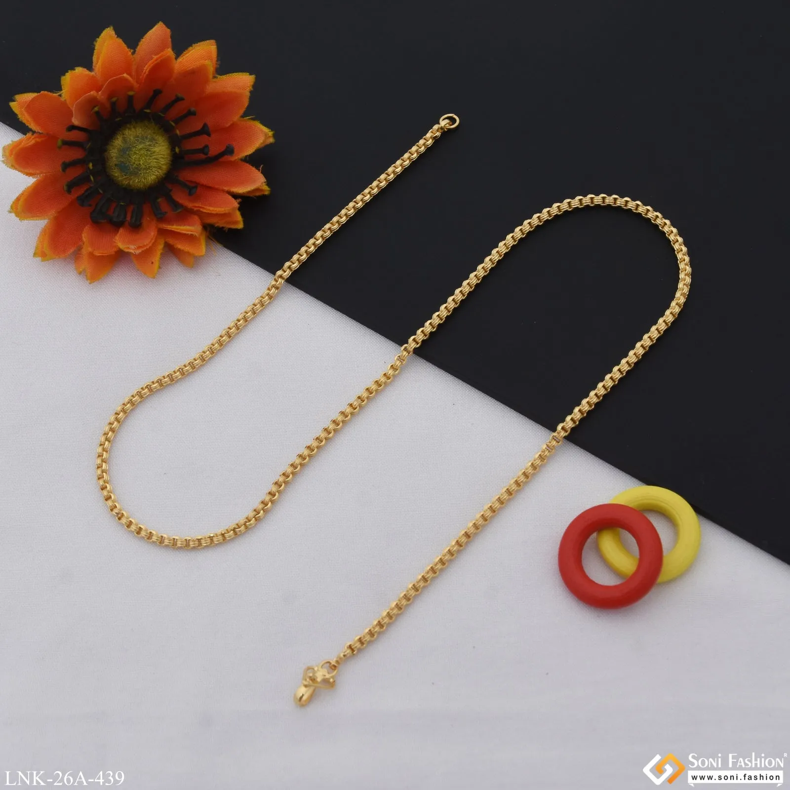 1 Gram Gold Plated Classic Design Gold Plated Chain for Lady - Style A439