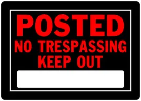 10  X 14  BLACK AND RED KEEP OUT SIGN