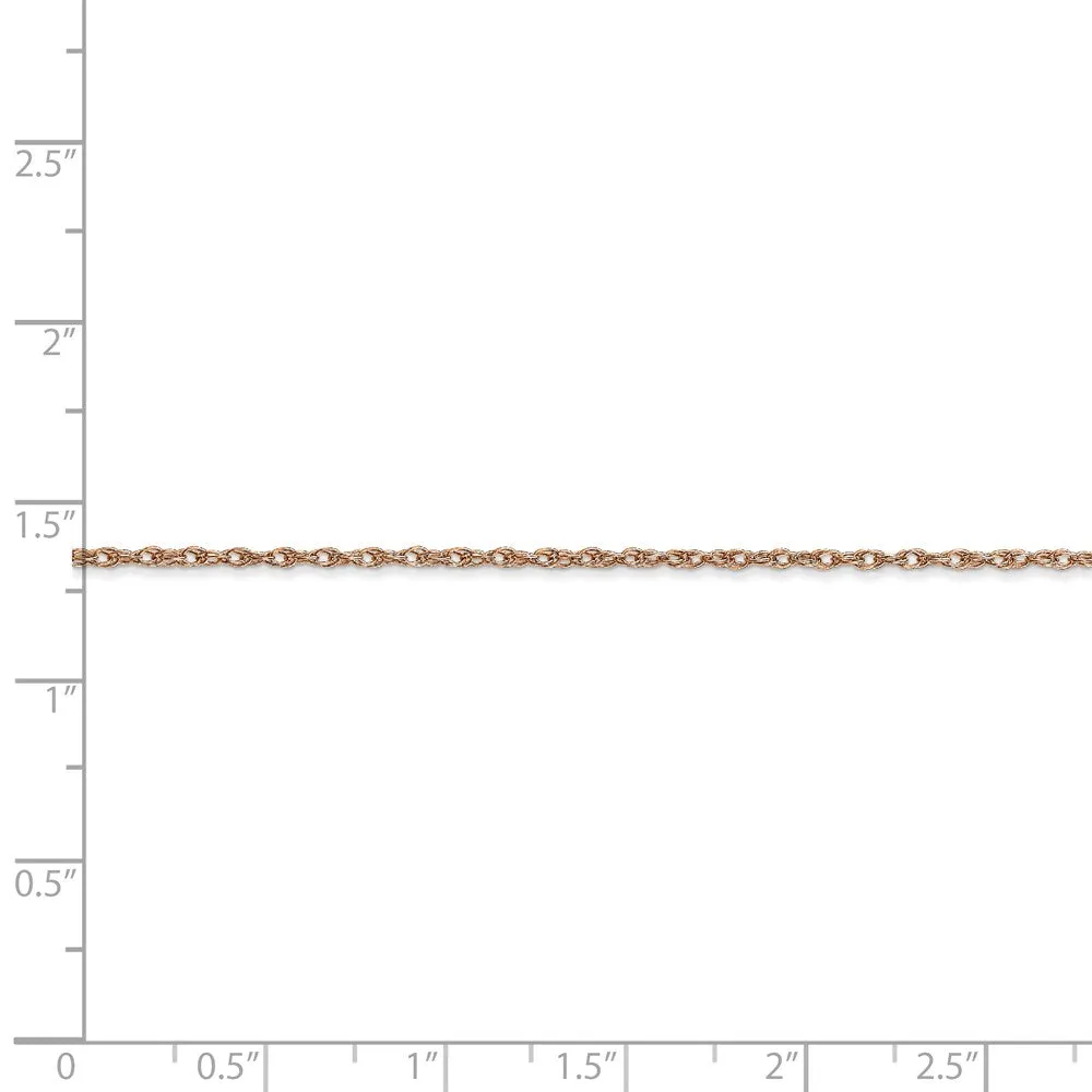 14k Rose Gold 1.15mm Carded Cable Rope Chain | 9RR