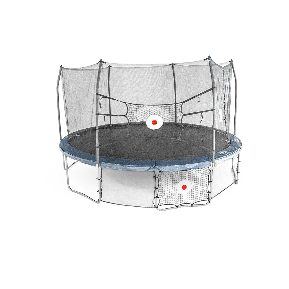 15' x 13' Oval Trampoline with Kickback and Bounceback Accessories - Navy