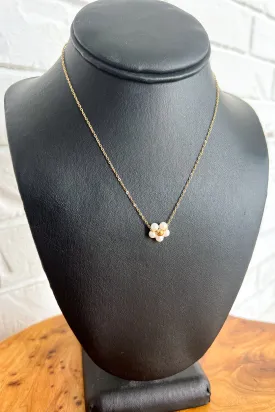 18K Dainty Daisy Necklace