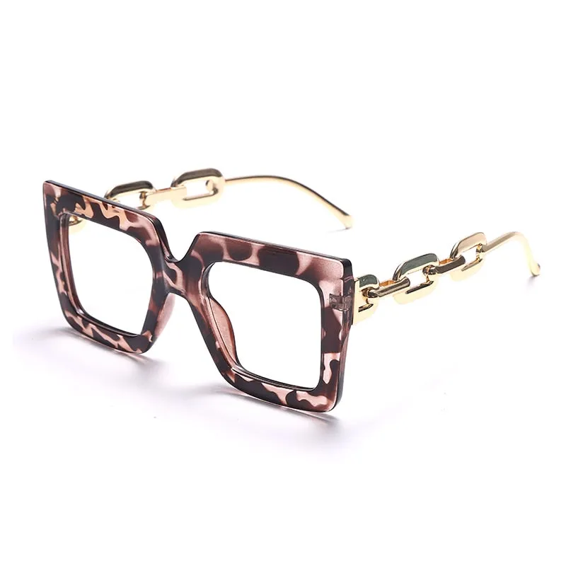 2022 High-quality Large Frame Glasses Square Plain Glasses