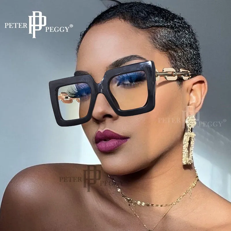 2022 High-quality Large Frame Glasses Square Plain Glasses