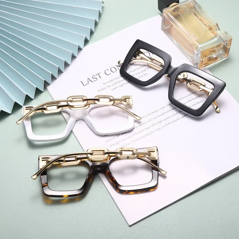 2022 High-quality Large Frame Glasses Square Plain Glasses