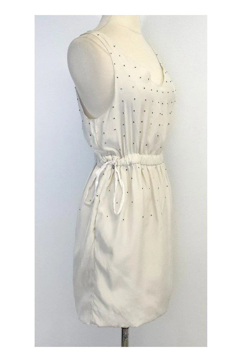 3.1 Phillip Lim - White Beaded Silk Sleeveless Dress Sz 4