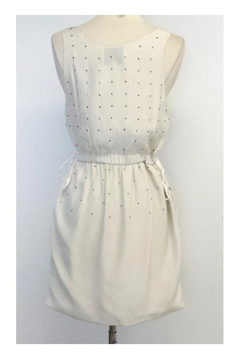 3.1 Phillip Lim - White Beaded Silk Sleeveless Dress Sz 4