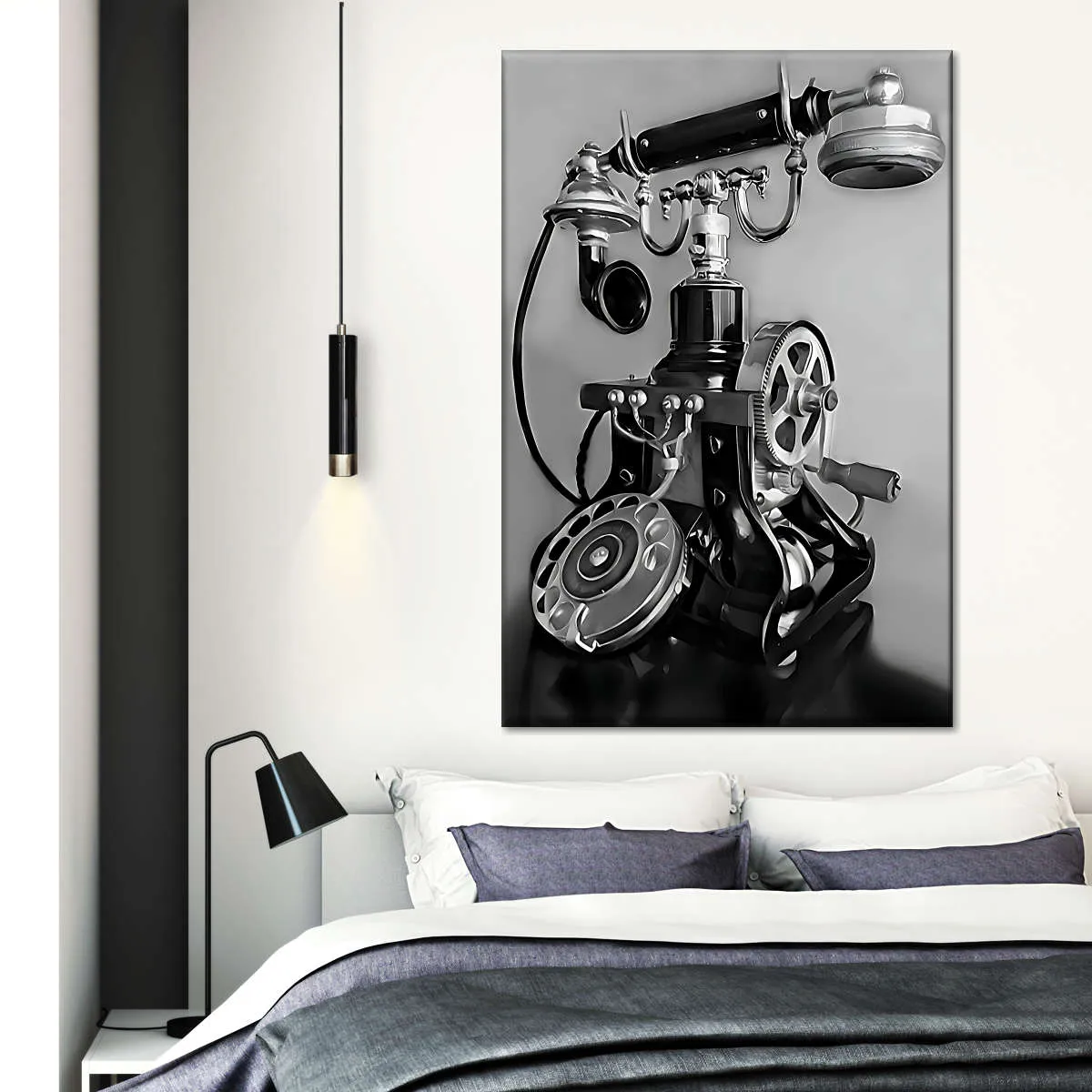 A Call From The Past - Black And White Wall Art