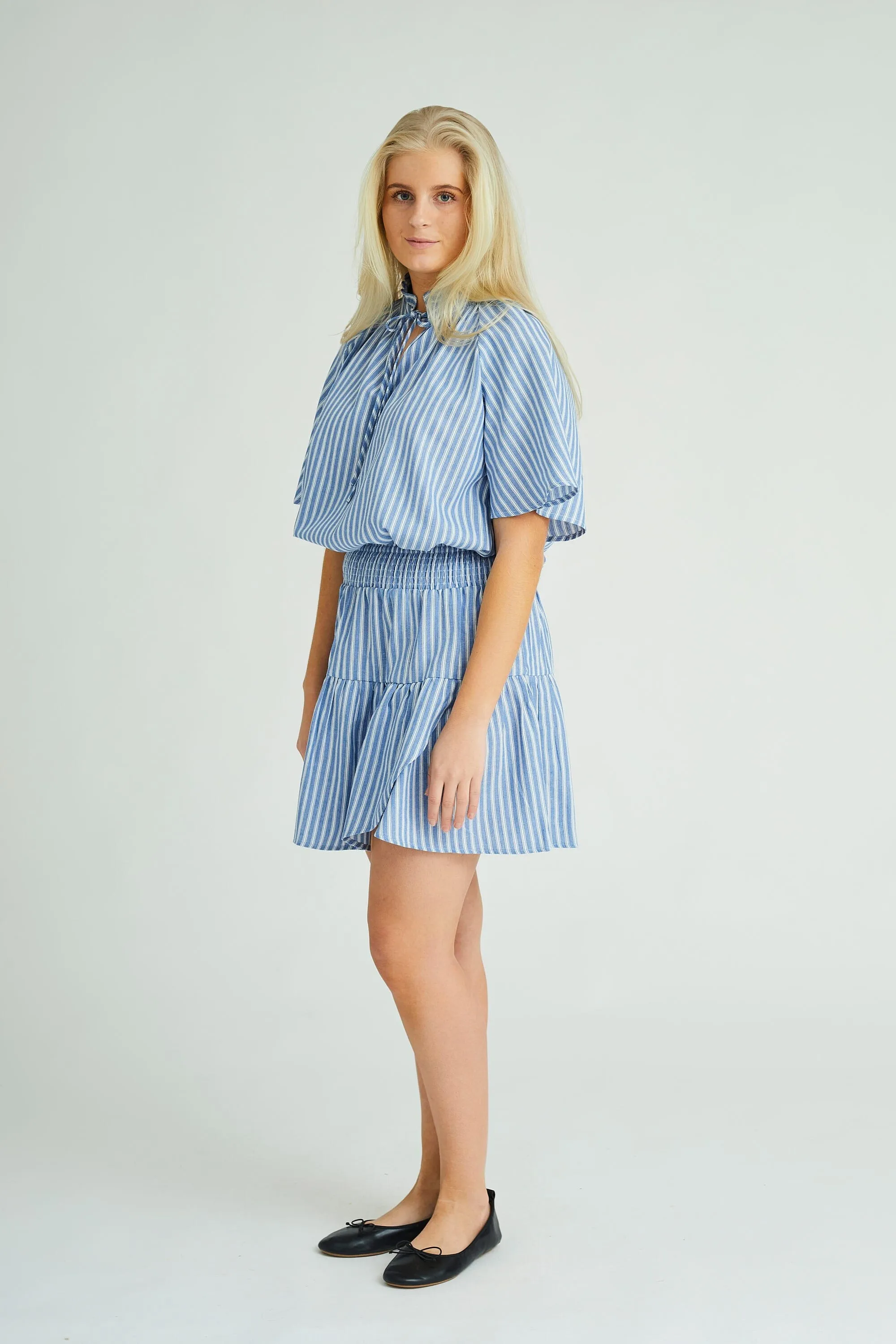 A-View - Safia Blouse - 112 Blue/White Stribe