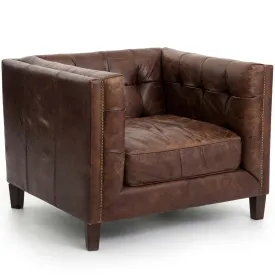 Abbott Club Leather Chair, Cigar