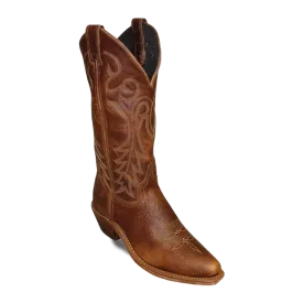 Abilene Ladies Genuine Leather Tan Bison Western Boots 9272