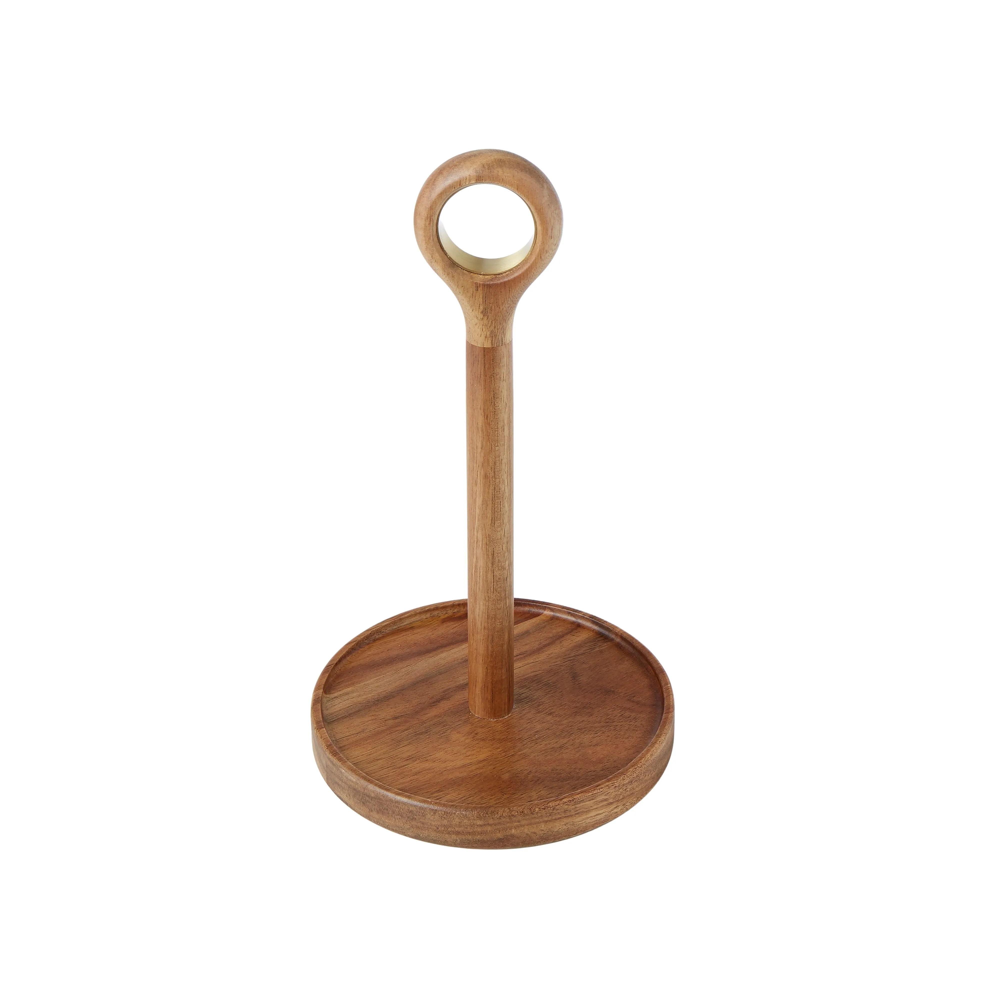 Acacia & Brass Paper Towel Holder