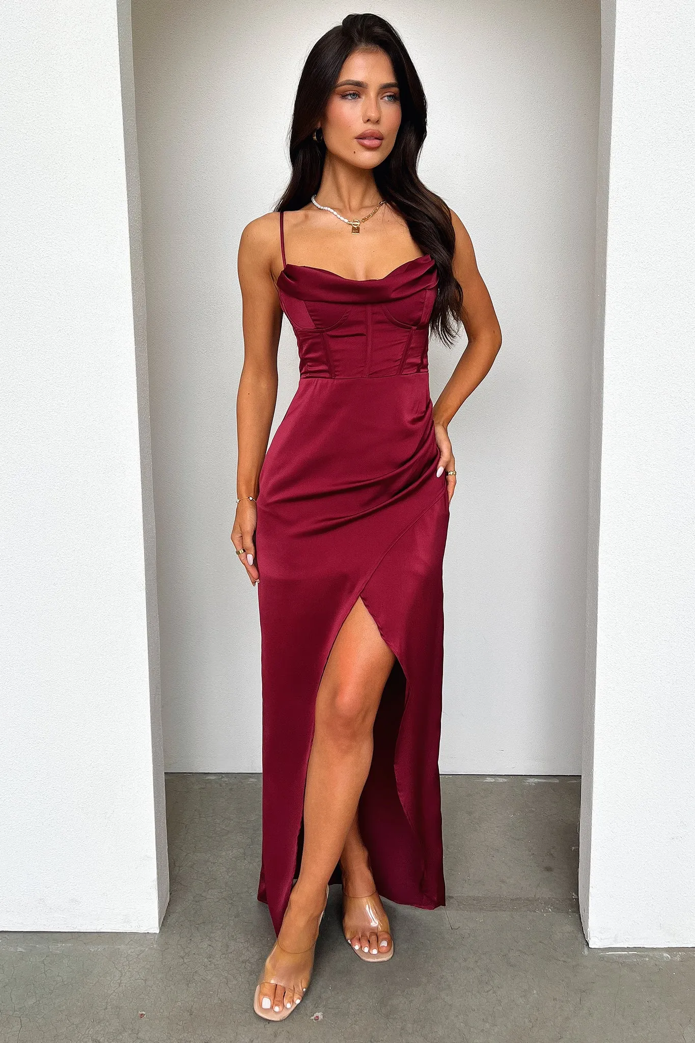 Aiana Dress - Burgundy