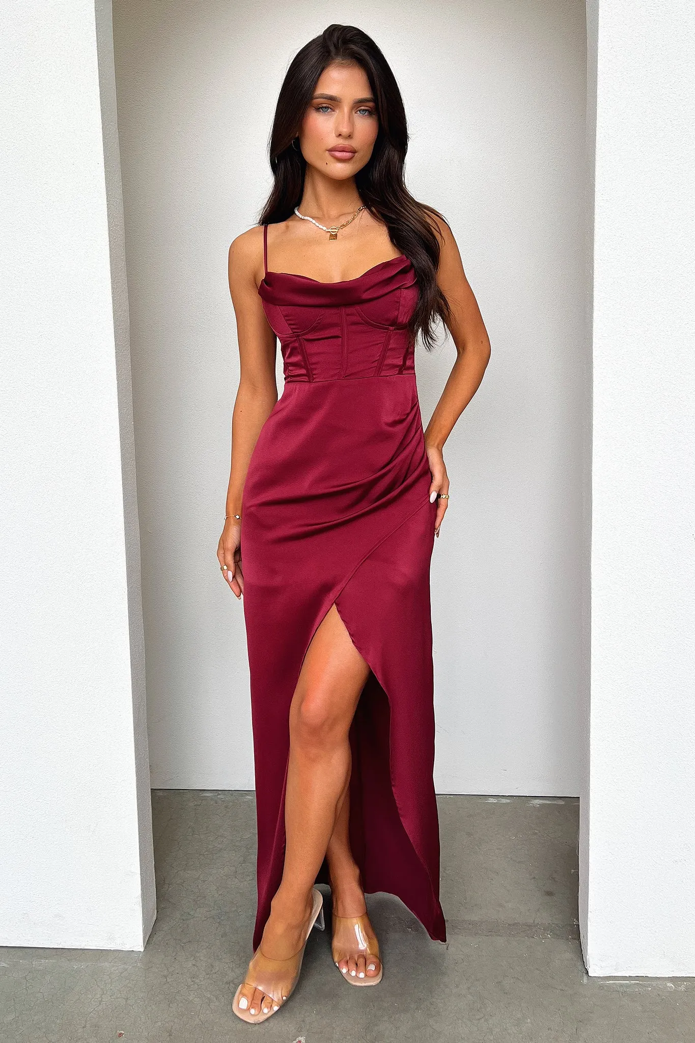 Aiana Dress - Burgundy