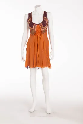 Alberta Ferretti - Orange Chiffon Sleeveless Dress - IT 40