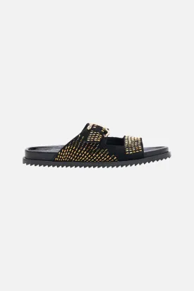 ALISA SNAKE BUCKLE SANDAL SOLID BLACK