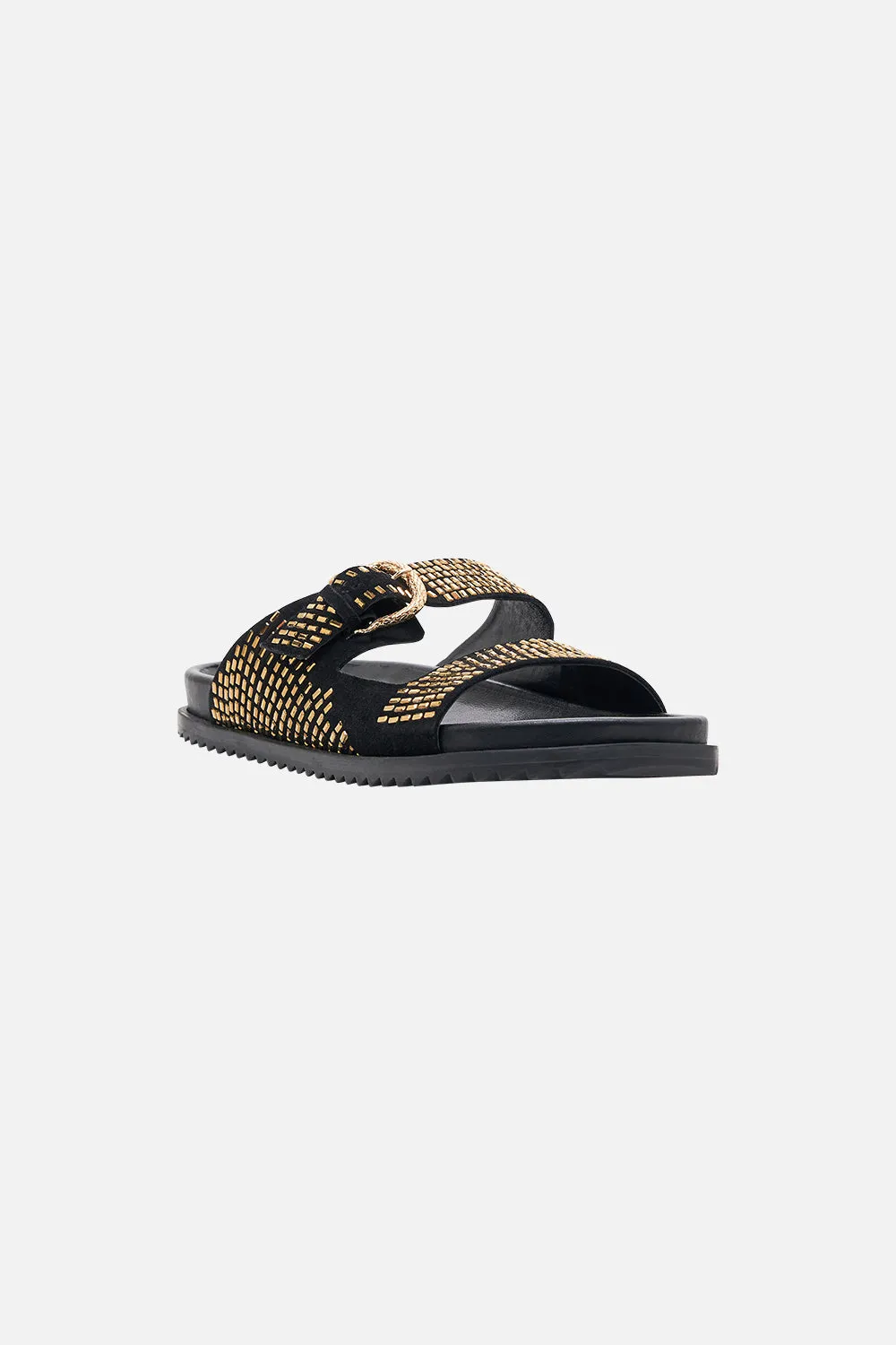 ALISA SNAKE BUCKLE SANDAL SOLID BLACK