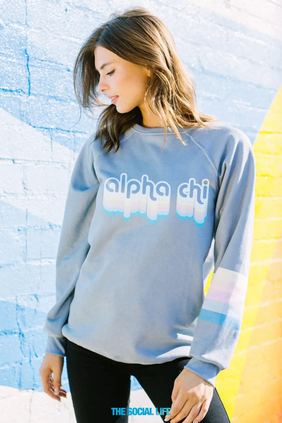 Alpha Chi Omega Dreamer Raglan Crewneck