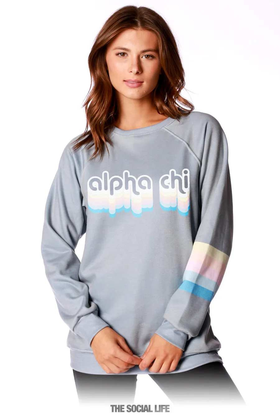 Alpha Chi Omega Dreamer Raglan Crewneck