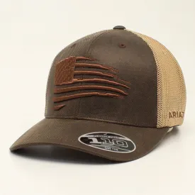 Ariat Flag Brown Tan Mesh Snapback Cap A300012102