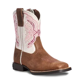 Ariat Kid's Double Kicker Adobe Tan & Pearlized Pink Boots 10036850