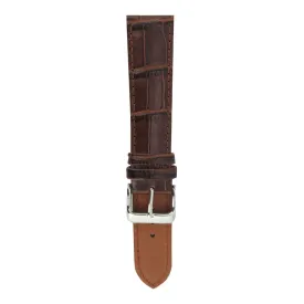 ARIES GOLD TAN BROWN CROCO AG-L0002 LEATHER STRAP