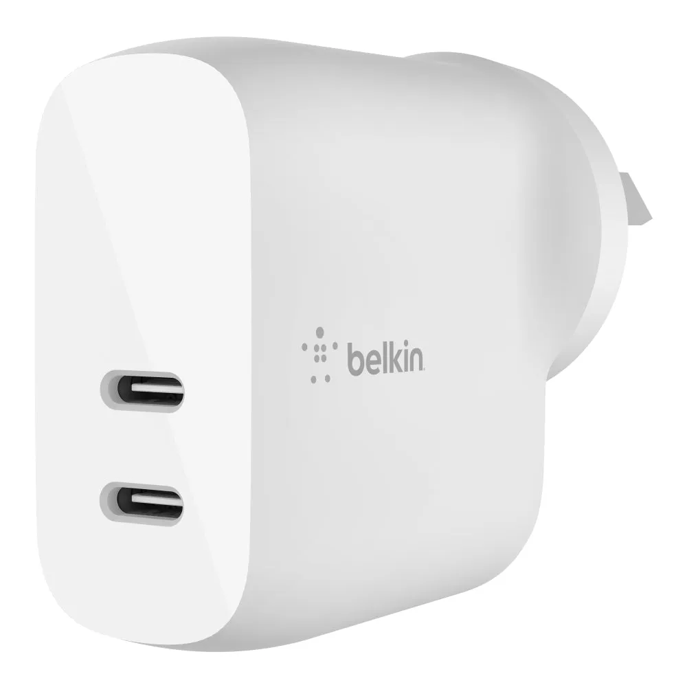 Belkin Dual USB-C Power Delivery Wall Charger 40W-White