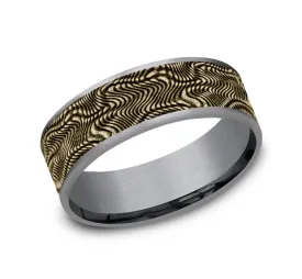 Benchmark 14k Yellow Gold and Tantalum 7.5mm Band CFT9775647GTA14KY10