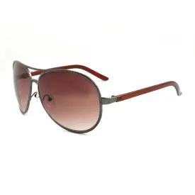 Beveled Edge 'Jagger' Aviator in Gunmetal & Crystal Brown