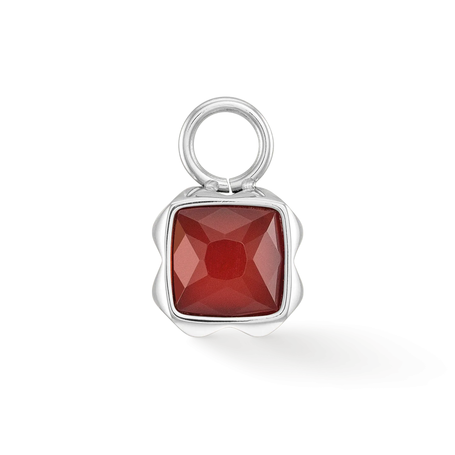 Birthstone January Charm Red Agate Silver