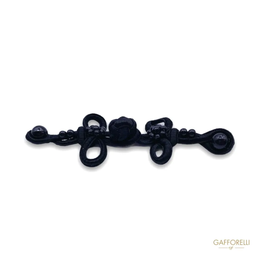 Black Toggles with Black Decorative Beads H219 - Gafforelli Srl