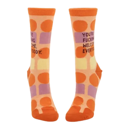 Blue Q Women's "You're F**king Welcome" Crew Socks