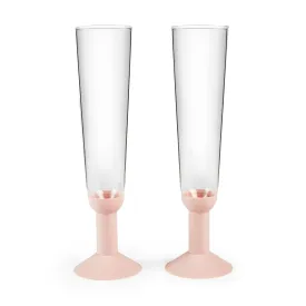 Bodum Oktett Champagne Glasses - Set of 2 - Light Pink