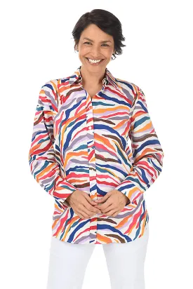 Bright Zebra Button-Front Shirt