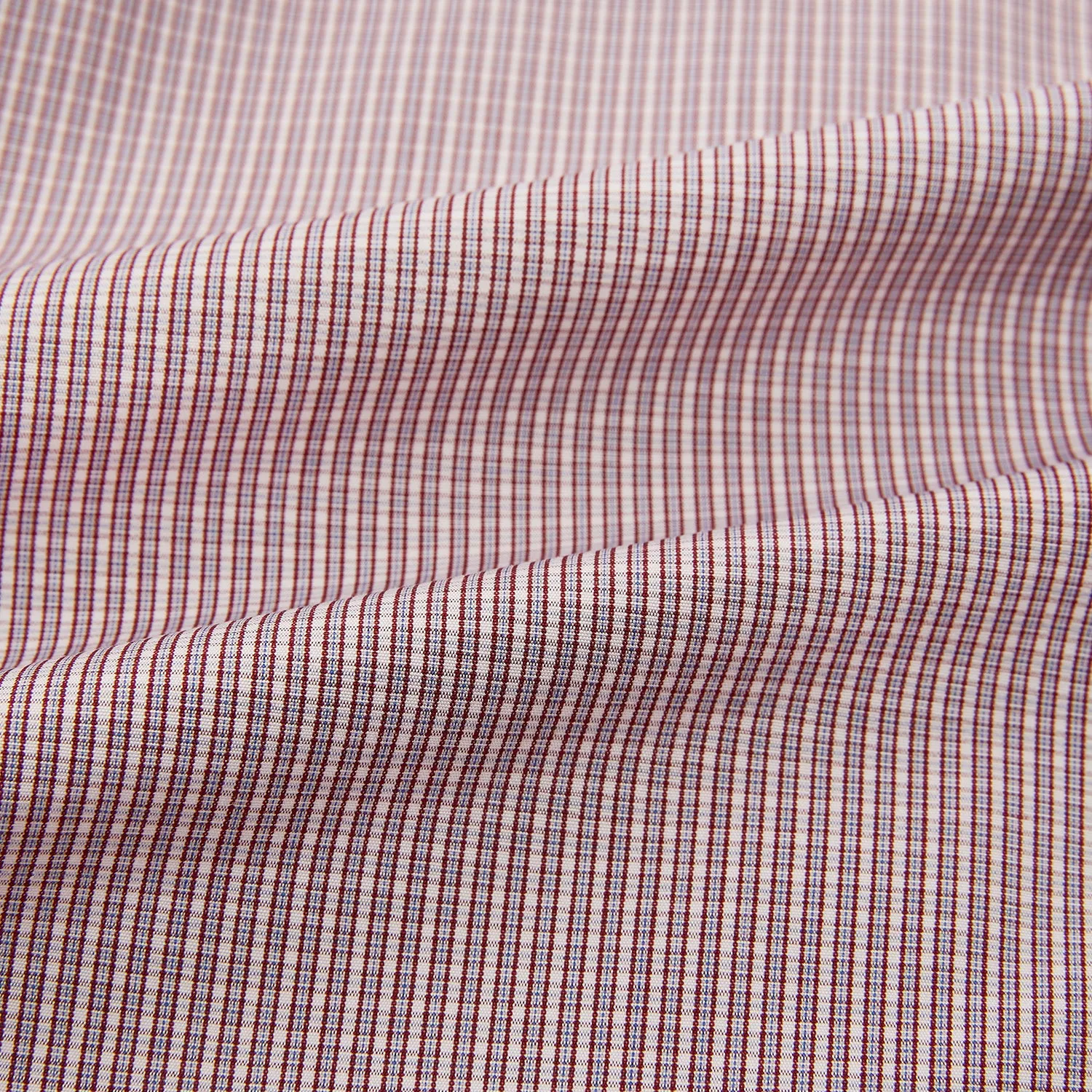 Burgundy Micro Shadow Check Mayfair Shirt