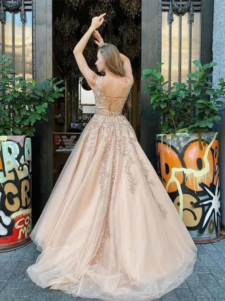 Chic Lace Prom Dress African A Line Tulle Beauty Prom Grown ER2033