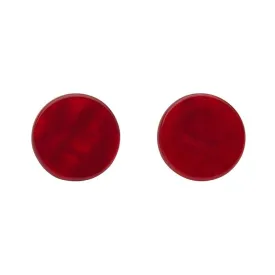 Circle Textured Resin Stud Earrings - Red