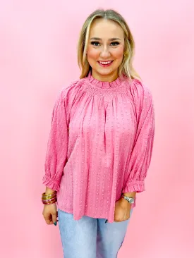 Clip and Stripe Top in Pink