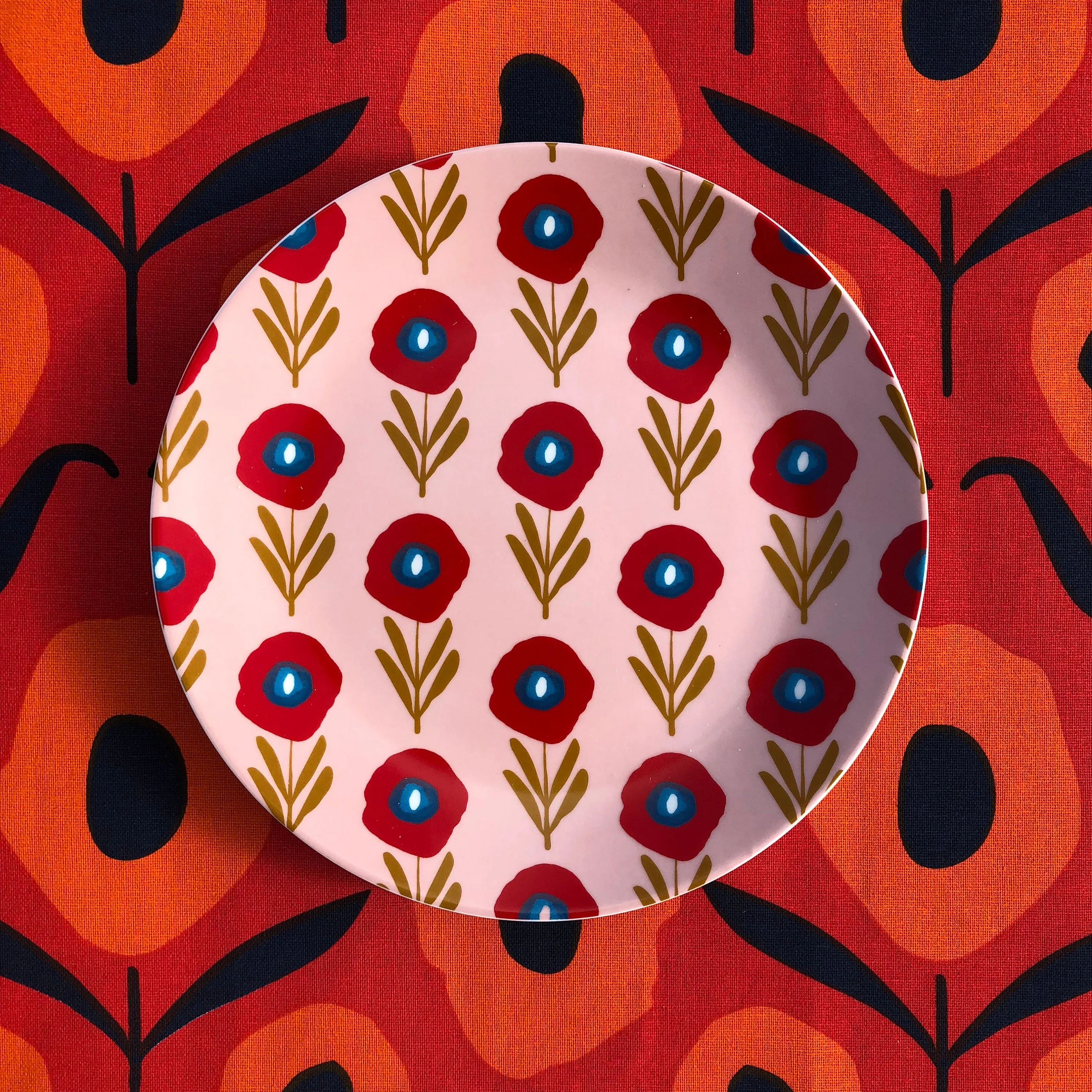 Colorful Patterns 8 Inch Ceramic Plate