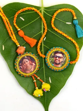 Customised Photo Rakhi   Lumba Set (Round)