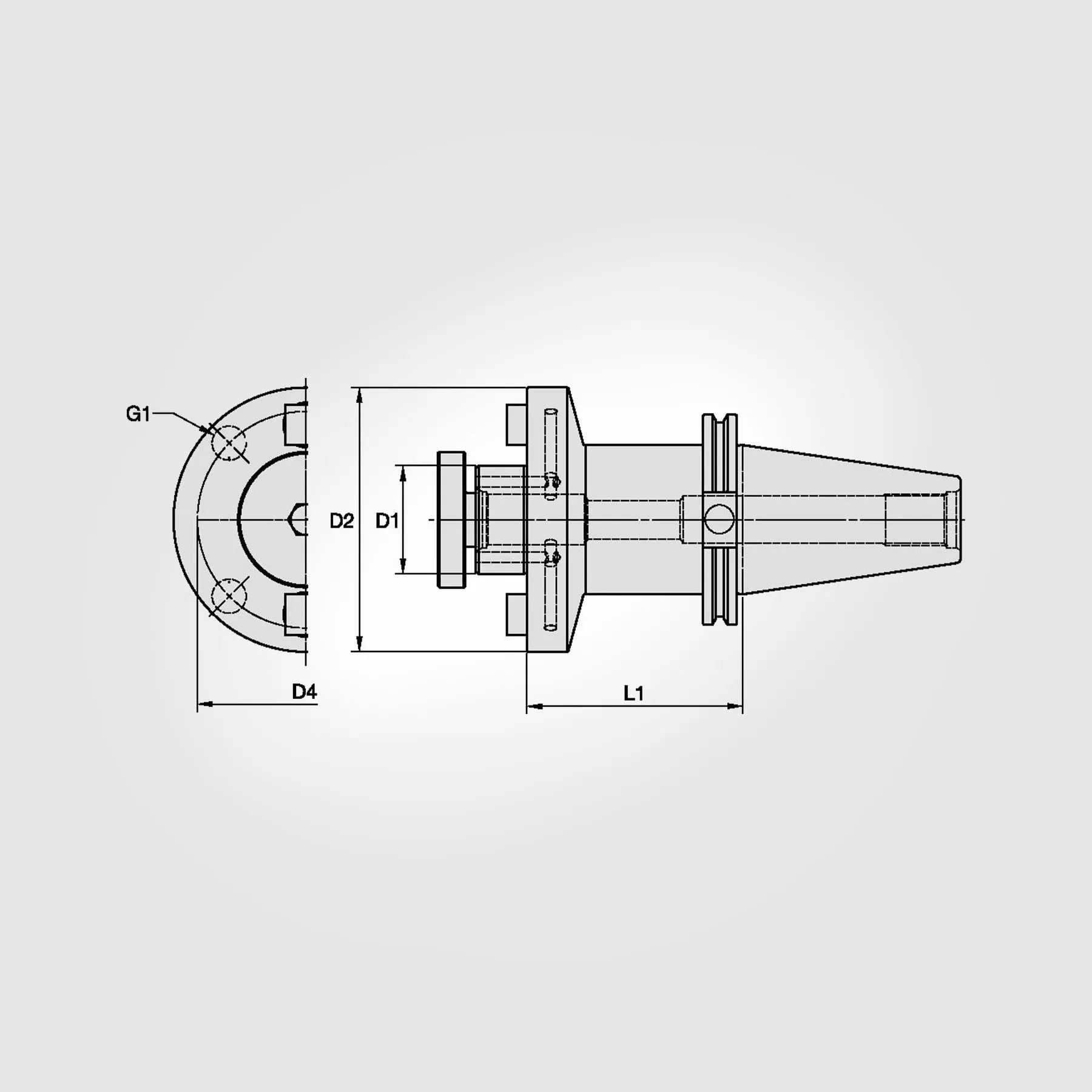 CV50 Steep Taper .750" Shell Mill Adapter (THROUGH COOLANT) 3640198