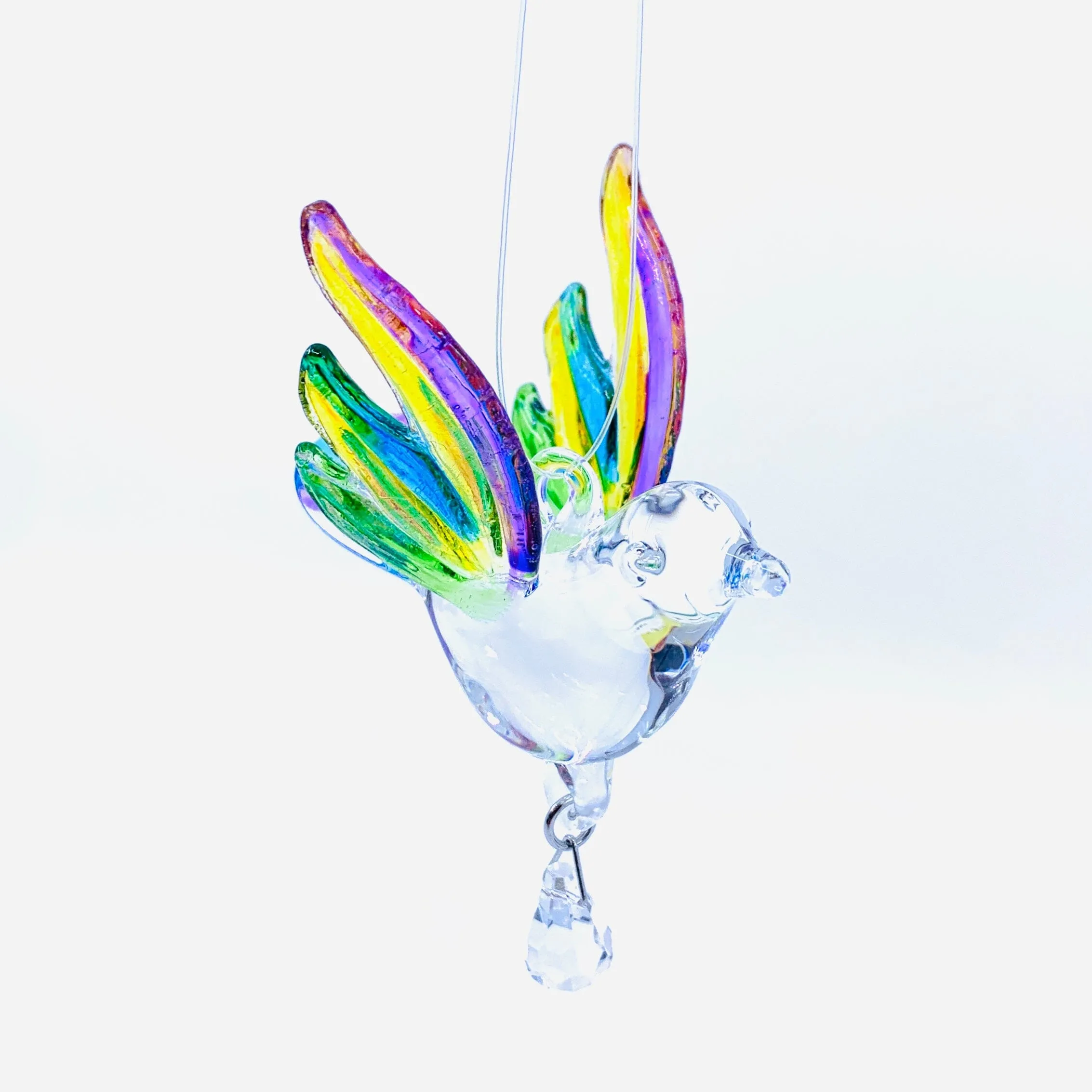 Optimized title: Stunning Dazzle Glass Dove - Rainbow 6 - Premium Quality and Unique Design