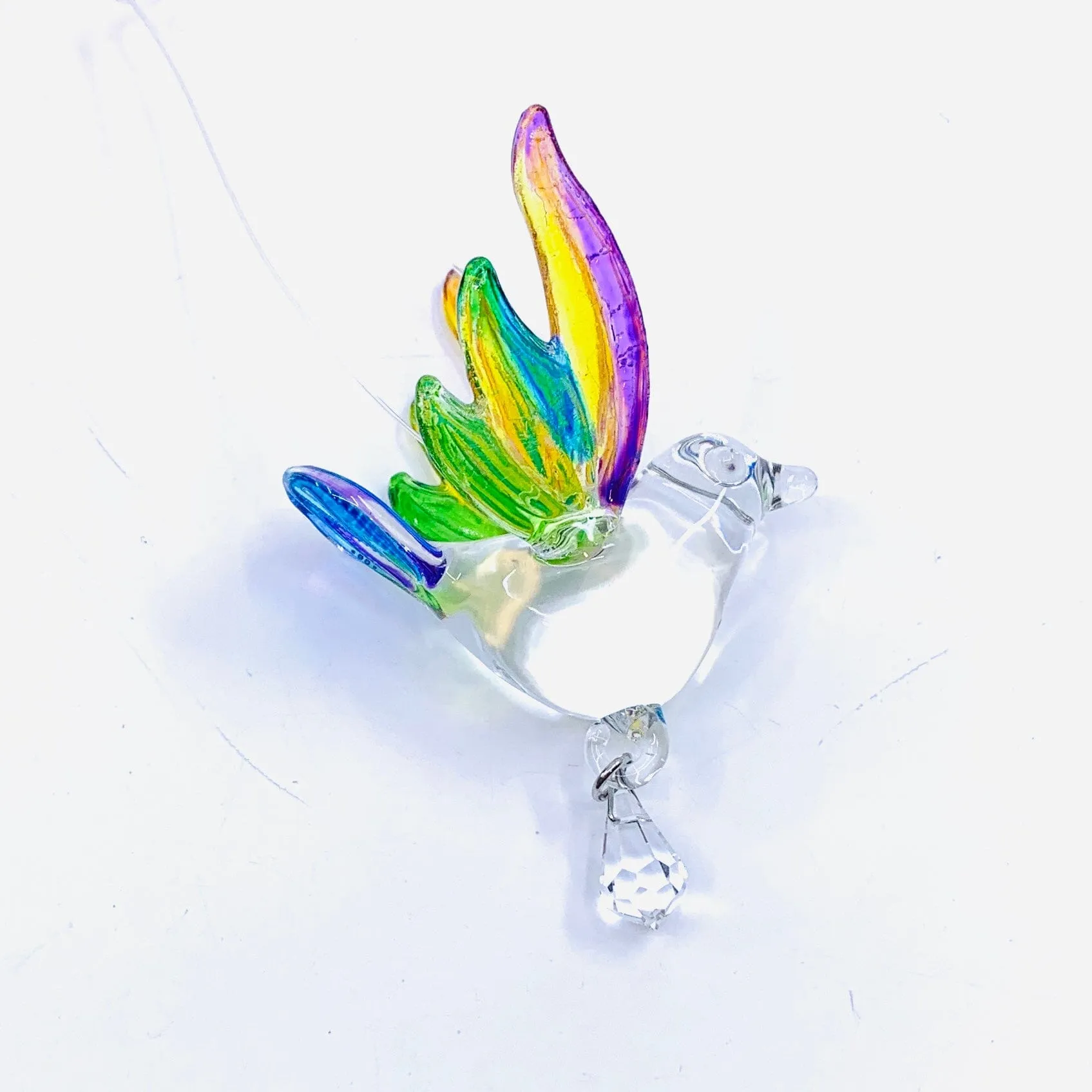 Optimized title: Stunning Dazzle Glass Dove - Rainbow 6 - Premium Quality and Unique Design