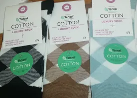 DS - Tencel Cotton Criss Cross Gingham Sock