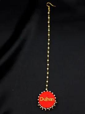 Dulhan Pearl Embroidered Maang Tikka