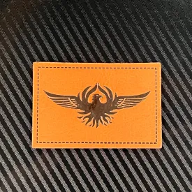 Eagle Leather Emblem Patch - Brown Leather