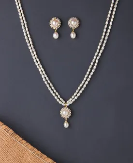 Elegant Real Pearl Necklace Set